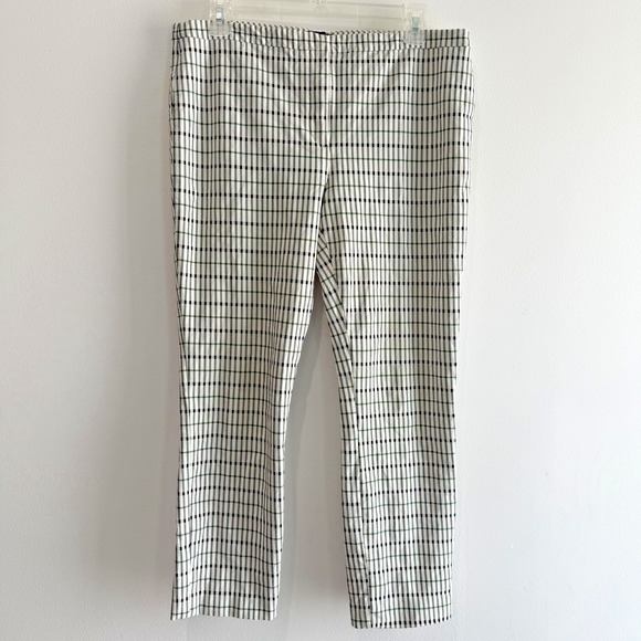 Theory Womens Classic Skinny Crop Pants Size 12 Black White Quiet Luxury Classy